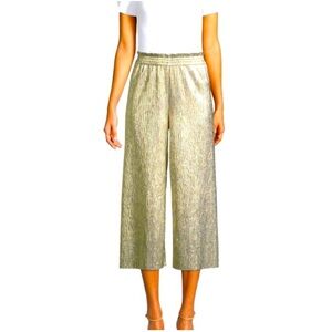 Alice + Olivia Gold Shimmer Flowy Pants- Size 4